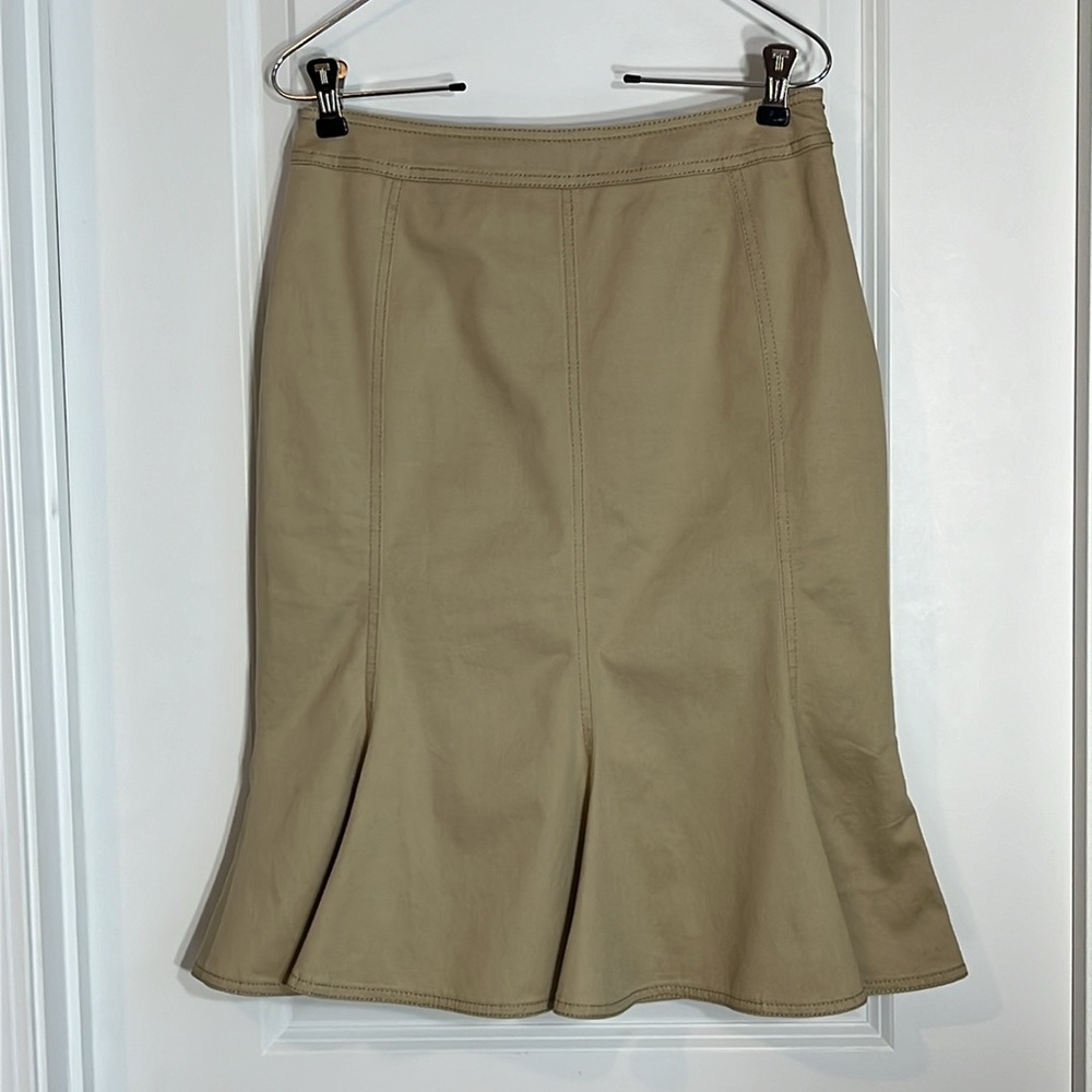 Escada Beige Flared Pencil Skirt